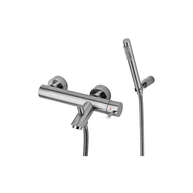 Bateria wannowa ścienna Light stal szczotkowana PAFFONI RUBINETTERIE LIG023ST