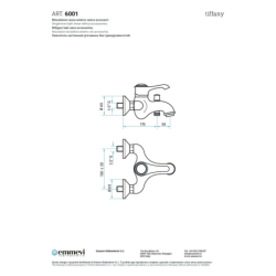 Bateria wannowa wolnostojąca Tiffany chrom EMMEVI RUBINETTERIE 600128CR
