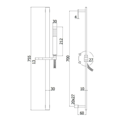 Zestaw natryskowy city Elle, Ringo czarny mat PAFFONI RUBINETTERIE ZSAL145NO