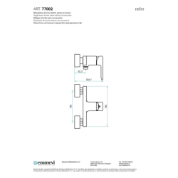 Bateria natryskowa ścienna (korpus) Nefer chrom EMMEVI RUBINETTERIE 77002CR