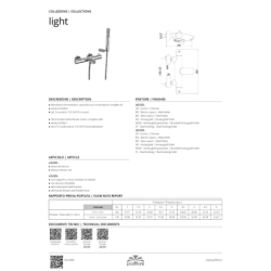 Bateria wannowa ścienna termostat (korpus) Light biały mat PAFFONI RUBINETTERIE LIQ022BO