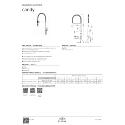 Bateria zlewozmywakowa stojąca Candy chrom PAFFONI RUBINETTERIE CA179CRNO