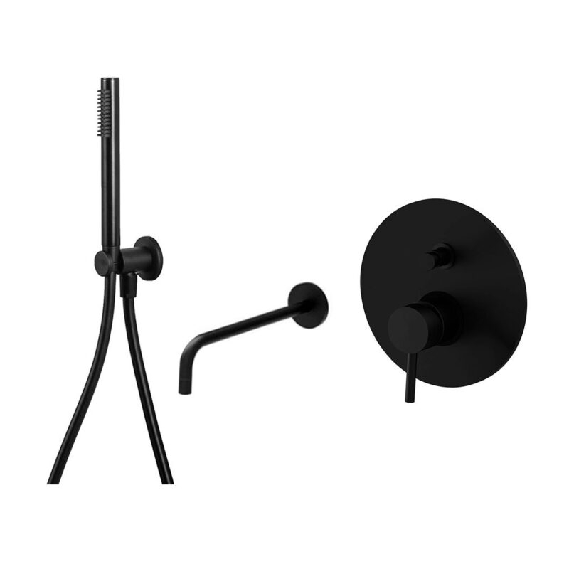 Zestaw wannowy podtynkowy Light czarny mat PAFFONI RUBINETTERIE LIG015ZWW.NO