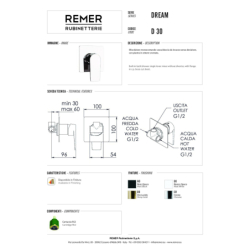 Bateria podtynkowa 1-drożna Dream chrom DANIEL RUBINETTERIE DR602CR