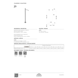 Bateria umywalkowa wolnostojąca Joker chrom PAFFONI RUBINETTERIE JK031CR