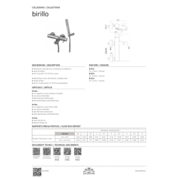 Bateria wannowa ścienna (korpus) Birillo chrom PAFFONI RUBINETTERIE BI022LCR