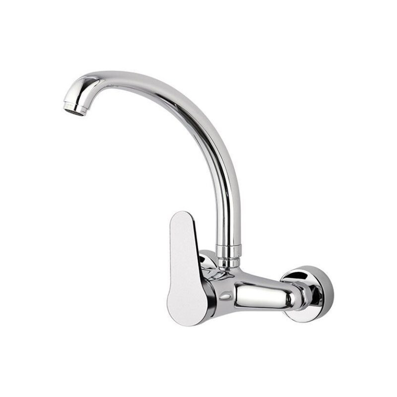 Bateria zlewozmywakowa ścienna Omega chrom DANIEL RUBINETTERIE OM633CR