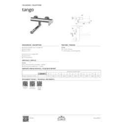 Bateria umywalkowa ścienna Tango chrom PAFFONI RUBINETTERIE TA161CR