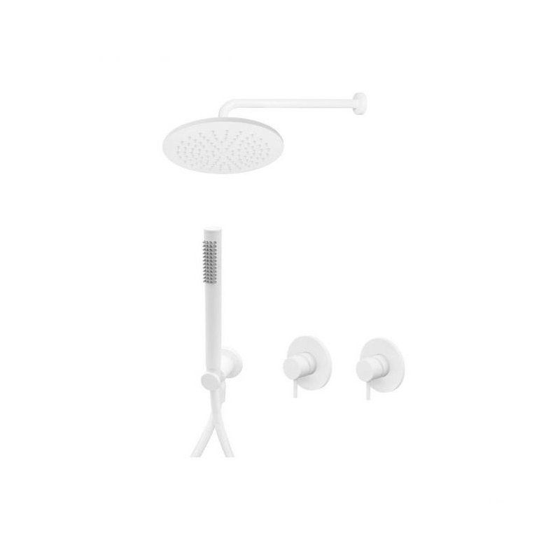 Zestaw natryskowy podtynkowy l-400mm fi-225mm Light biały mat PAFFONI RUBINETTERIE LIG010BO70ZSC3A