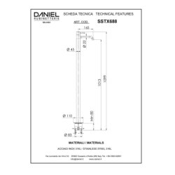 Bateria umywalkowa wolnostojąca Tokyo Steel inox DANIEL RUBINETTERIE SSTX688