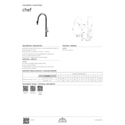 Bateria zlewozmywakowa stojąca Chef chrom PAFFONI RUBINETTERIE CH185CR