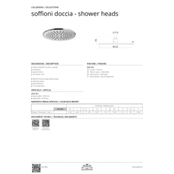 Sito natryskowe master 22,5cm Deszczownice stal szczotkowana PAFFONI RUBINETTERIE ZSOF074ST