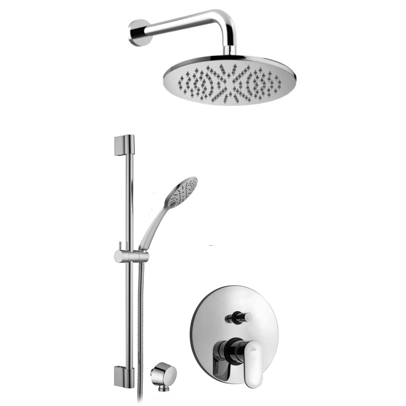 Zestaw natryskowy podtynkowy l-400mm fi-25cm slim Candy chrom PAFFONI RUBINETTERIE CA015ZN3F