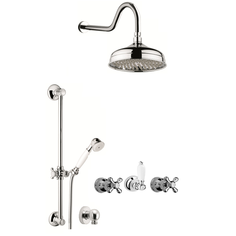 Zestaw natryskowy podtynkowy Iris chrom PAFFONI RUBINETTERIE IRV010ZNF