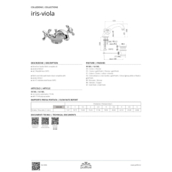 Bateria umywalkowa stojąca Iris chrom PAFFONI RUBINETTERIE IRV065CR