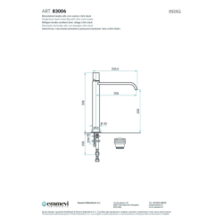 Bateria umywalkowa wysoka (clickclack) Minu chrom EMMEVI RUBINETTERIE 83006CR