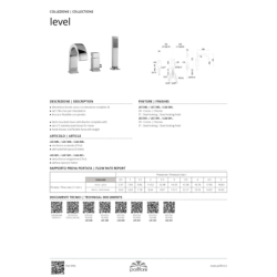 Bateria wannowa 3-otworowa Level chrom PAFFONI RUBINETTERIE LEC040CR