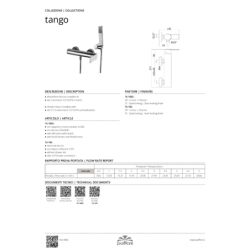 Bateria natryskowa ścienna Tango chrom PAFFONI RUBINETTERIE TA168DCR