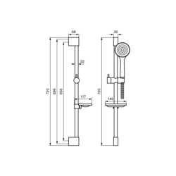 Zestaw natryskowy Natryski chrom EMMEVI RUBINETTERIE C06685