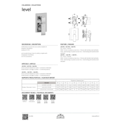 Bateria podtynkowa 2-drożna z przełącznikiem mechanicznym Level chrom PAFFONI RUBINETTERIE LES018CR