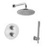 Zestaw natryskowy podtynkowy termostat Light stal szczotkowana PAFFONI RUBINETTERIE LIQ018ZSC2A.ST