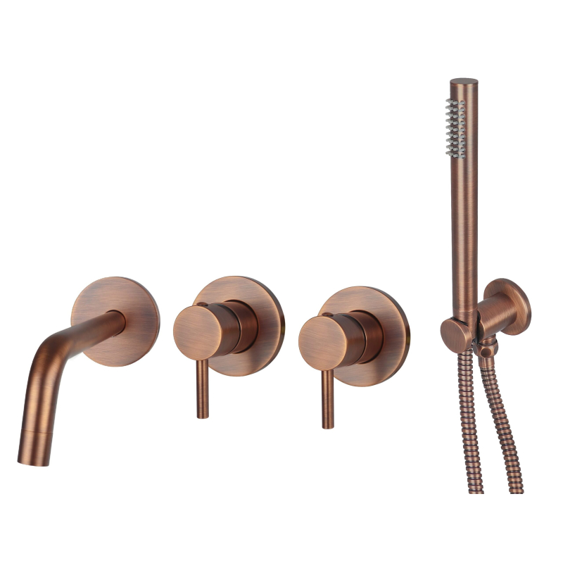 Zestaw wannowy podtynkowy Light miedź szczotkowana PAFFONI RUBINETTERIE LIG010RMSP70ZWW