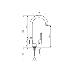 Bateria zlewozmywakowa podokienna Piper chrom EMMEVI RUBINETTERIE 45335CR