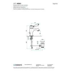 Bateria umywalkowa stojąca Laguna chrom EMMEVI RUBINETTERIE 40063CR