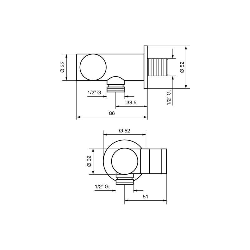 Uchwyt 2w1 okrągły ruchomy Akcesoria czarny mat EMMEVI RUBINETTERIE C06948.NO