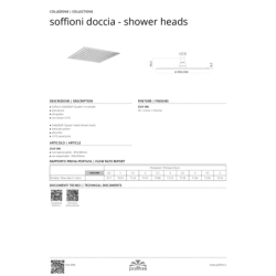 Sito natryskowe zanzibar 300x300x6,5mm Deszczownice chrom PAFFONI RUBINETTERIE ZSOF096CR