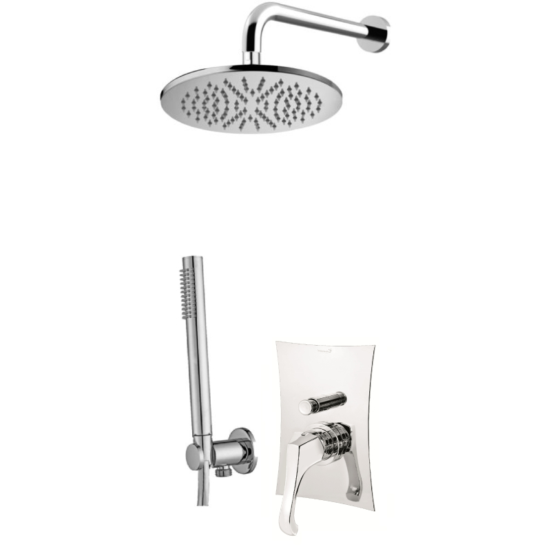 Zesta natryskowy podtynkowy l-400mm fi-22,5cm Ares chrom EMMEVI RUBINETTERIE AR015ZSC3A.CR