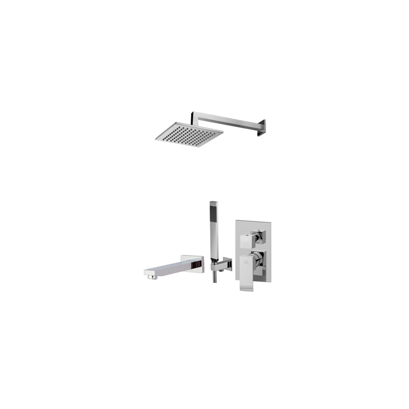 Zestaw wannowy podtynkowy z wylewką Level chrom PAFFONI RUBINETTERIE LES019ZSCW3BCR