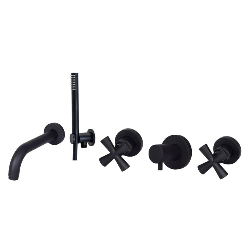 Zestaw wannowy podtynkowy Spirit New czarny mat EMMEVI RUBINETTERIE SPI015ZWW.NO