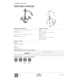 Bateria bidetowa stojąca Belinda chrom PAFFONI RUBINETTERIE FBLV135CR