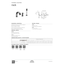 Bateria wannowa 2-otworowa (bez wylewki) Rock chrom PAFFONI RUBINETTERIE RO041CR