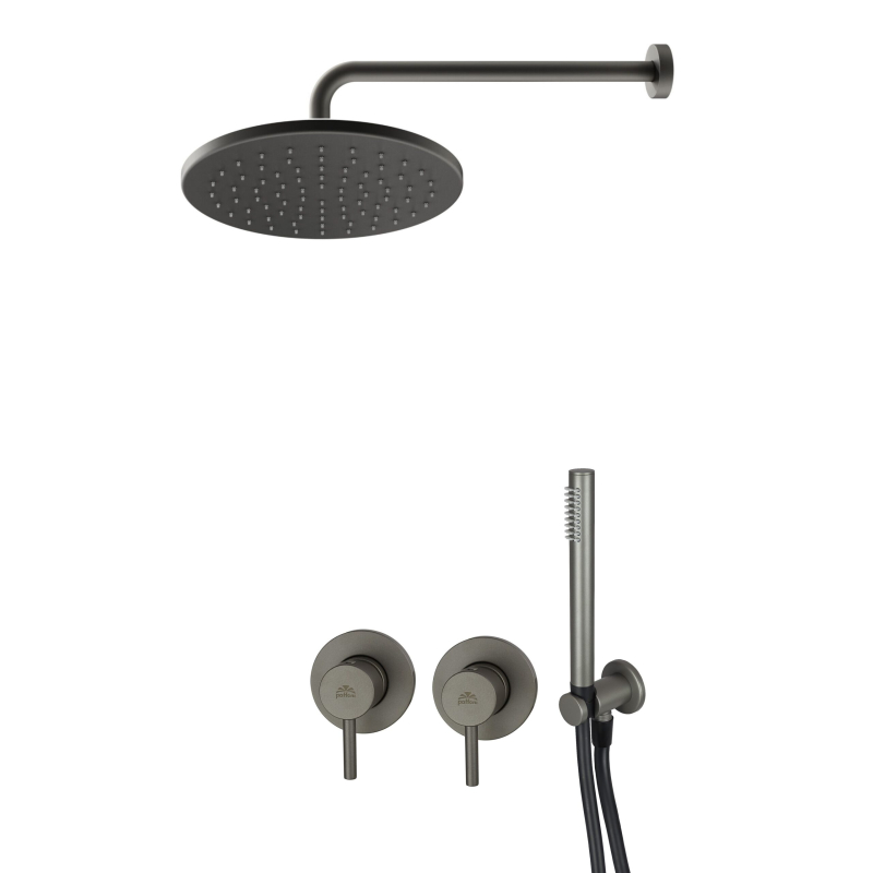 Zestaw natryskowy podtynkowy l-400mm fi-30cm Light grafitowy PAFFONI RUBINETTERIE LIG010MG70ZSC3E