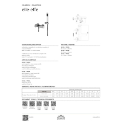 Bateria wannowa ścienna Effe chrom PAFFONI RUBINETTERIE EF023CR