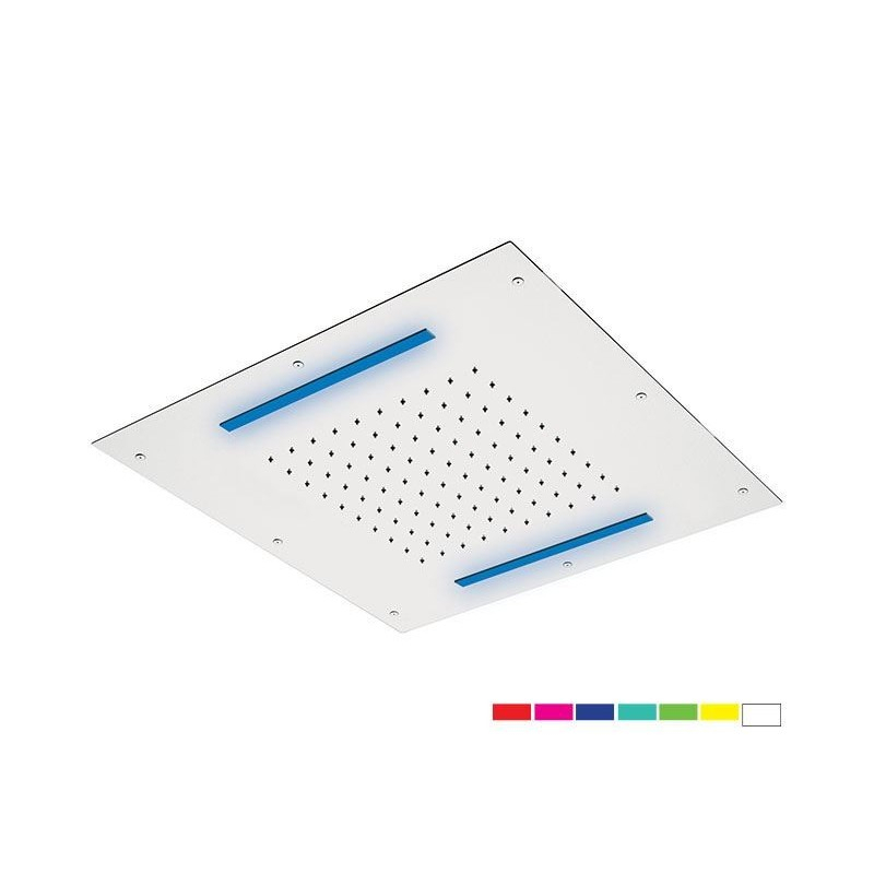 Deszczownica sufitowa 50x50cm kaskada led Deszczownice chrom DANIEL RUBINETTERIE A579JCM50