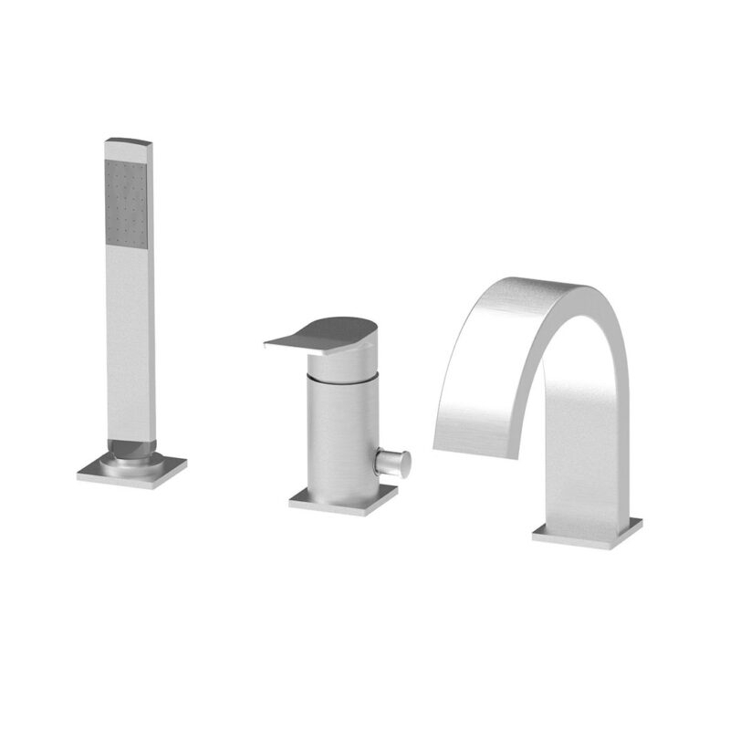 Bateria wannowa 3-otworowa Tilt stal szczotkowana PAFFONI RUBINETTERIE TI040ST