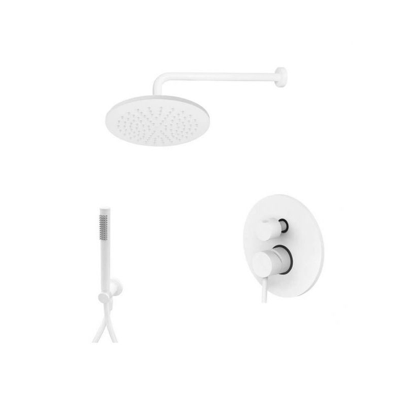 Zestaw natryskowy podtynkowy l-400mm fi-22,5cm Light biały mat PAFFONI RUBINETTERIE LIG018ZSC2A.BO