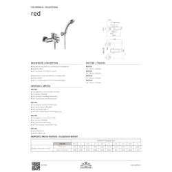 Bateria wannowa ścienna Red chrom PAFFONI RUBINETTERIE RED026CR