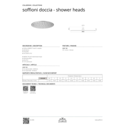 Sito natryskowe energy 40cm slim Deszczownice chrom PAFFONI RUBINETTERIE ZSOF103CR