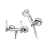 Bateria natryskowa ścienna Retro chrom DANIEL RUBINETTERIE RT4433ACR