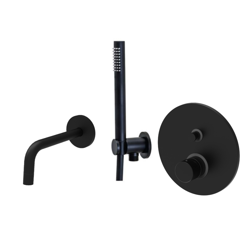 Zestaw wannowy podtynkowy Jo czarny mat PAFFONI RUBINETTERIE JO015ZWWNO