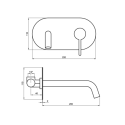 Bateria umywalkowa podtynkowa Filo Inox inox aisi 304 EMMEVI RUBINETTERIE 85155INOX