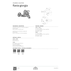 Bateria wannowa ścienna Flavia chrom PAFFONI RUBINETTERIE FA024CR