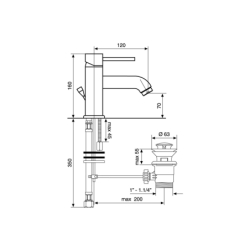 Bateria umywalkowa stojąca (bez korka) Piper chrom EMMEVI RUBINETTERIE 45003CR