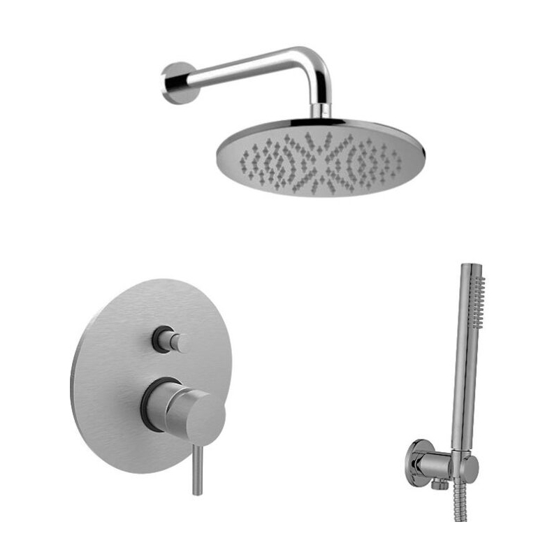 Zestaw natryskowy podtynkowy l-400mm fi-30cm Light stal szczotkowana PAFFONI RUBINETTERIE LIG015ZSC2C.ST