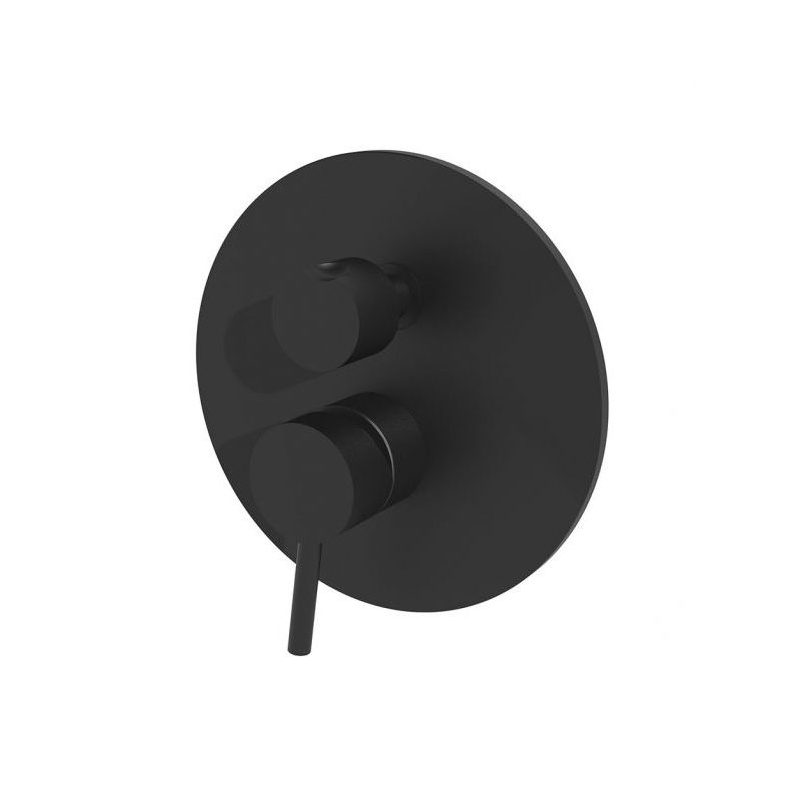 Bateria podtynkowa 3-drożna z przełącznikiem mechanicznym Light czarny mat PAFFONI RUBINETTERIE LIG019NO