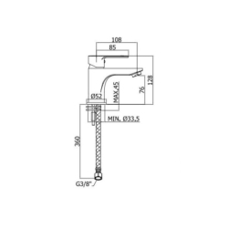 Bateria umywalkowa stojąca (bez korka) Blu chrom PAFFONI RUBINETTERIE BLU071CR